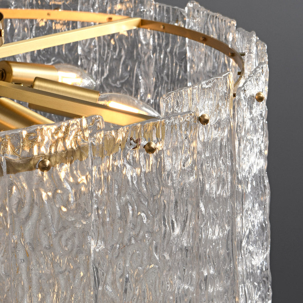 Luxury Copper Glass Flush Mount Ceiling Light