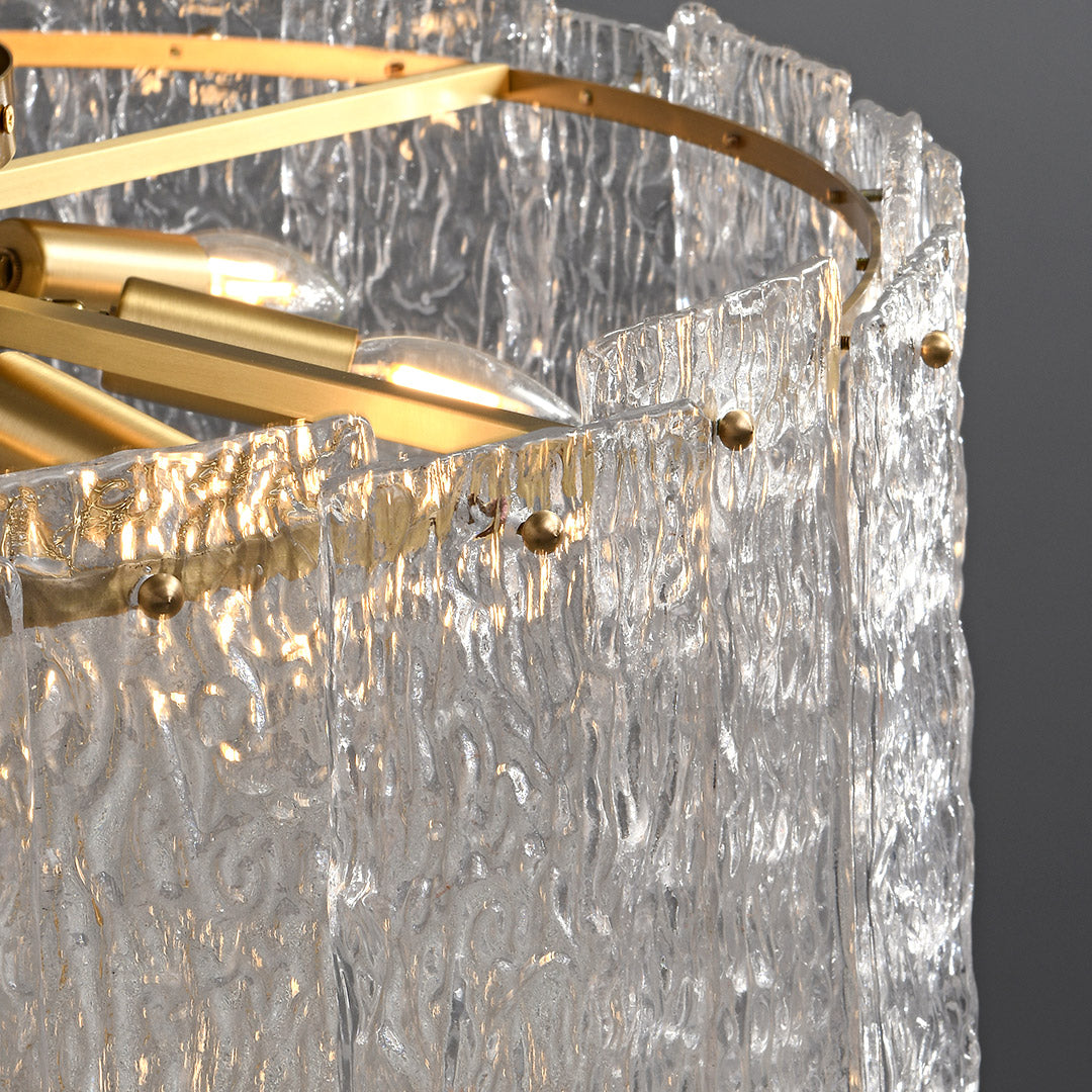 Luxury Copper Glass Flush Mount Ceiling Light