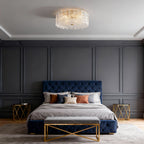 Luxury Copper Glass Flush Mount Ceiling Light