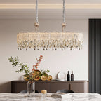 Luxury Crystal Glass Fringe Chandelier - Elegant Ceiling Light