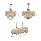 Luxury Crystal Glass Fringe Chandelier - Elegant Ceiling Light