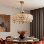 Luxury Crystal Glass Fringe Chandelier - Elegant Ceiling Light