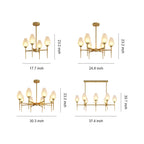 Modern Brass Glass Chandelier - Minimalist Ceiling Light
