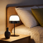 Premium Glass Mushroom Dome Table Lamp - Ambient LED Lighting