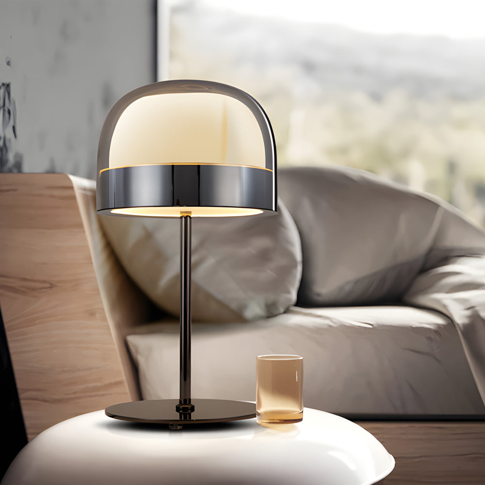 Premium Glass Mushroom Dome Table Lamp - Ambient LED Lighting
