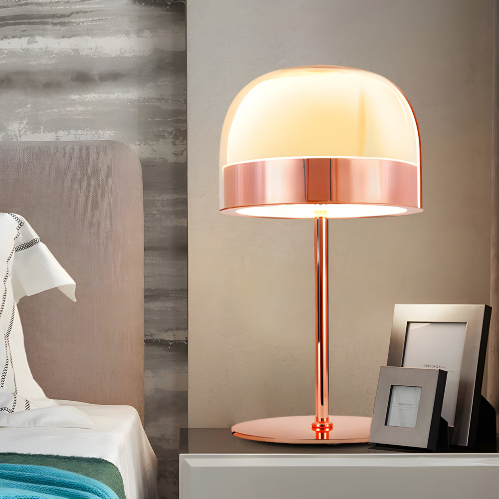 Premium Glass Mushroom Dome Table Lamp - Ambient LED Lighting