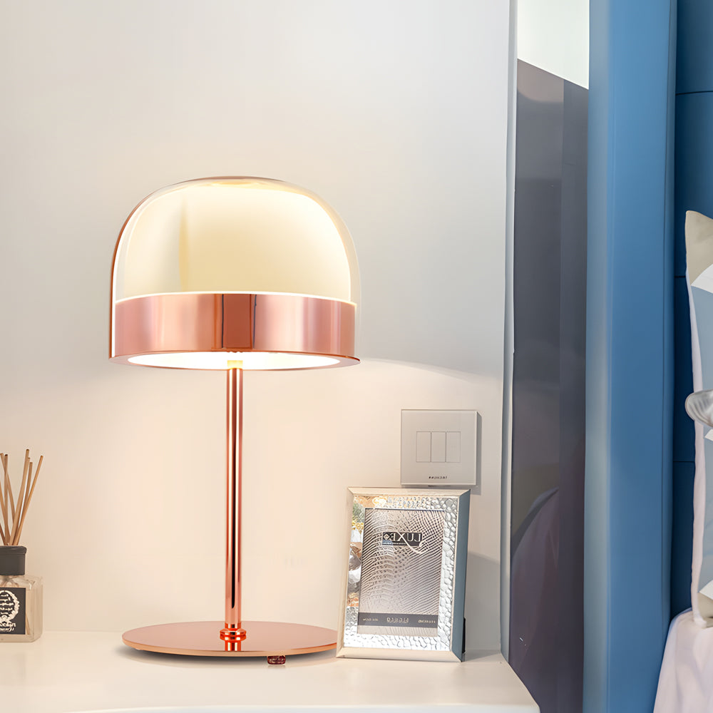 Premium Glass Mushroom Dome Table Lamp - Ambient LED Lighting