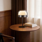 Premium Glass Mushroom Dome Table Lamp - Ambient LED Lighting