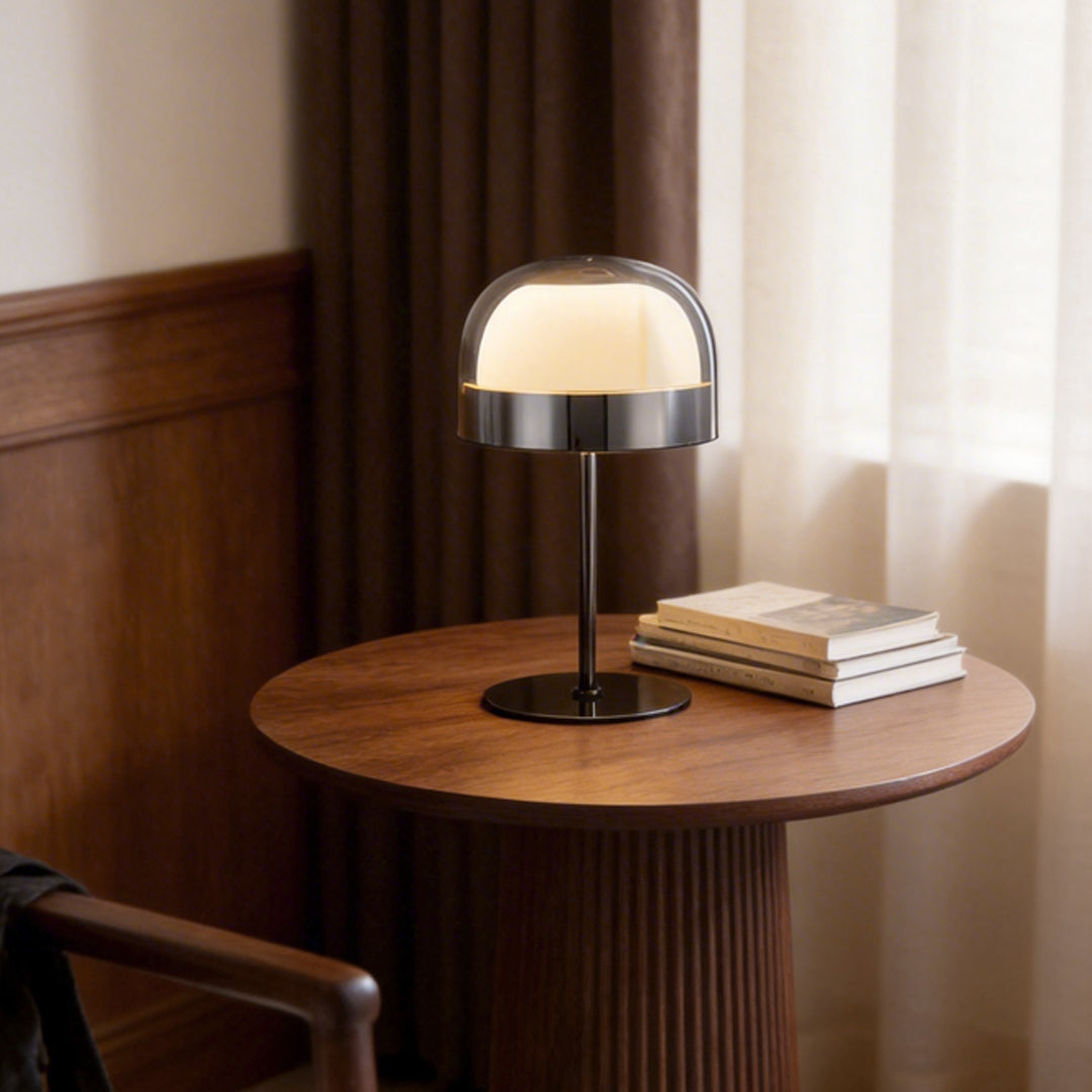 Premium Glass Mushroom Dome Table Lamp - Ambient LED Lighting