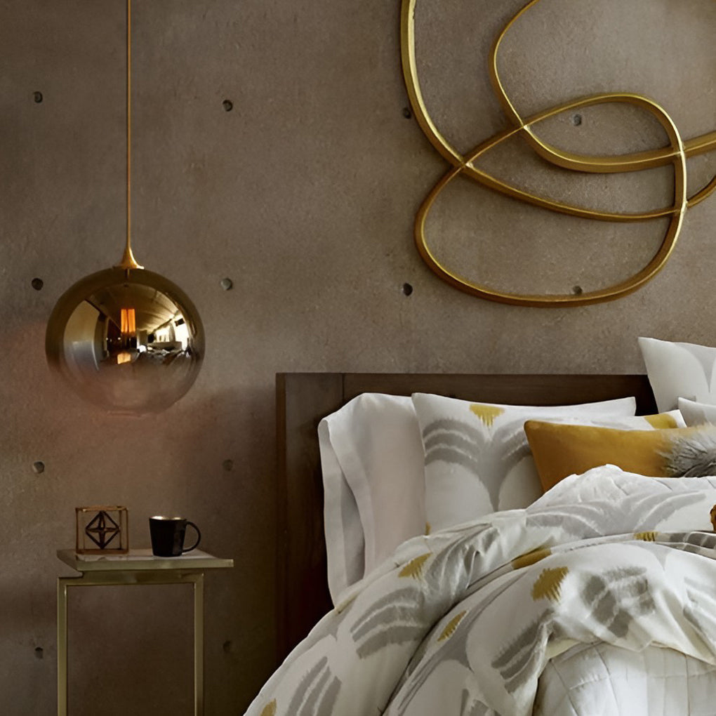Modern Glass Round Pendant Light - Single-Ball Ceiling Fixture