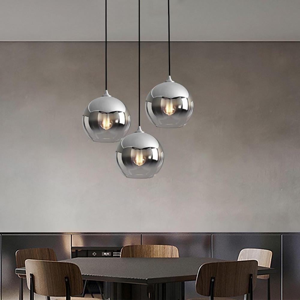 Modern Glass Round Pendant Light - Single-Ball Ceiling Fixture