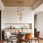 Luxury Copper and Glass Chandelier - Modern Ceiling Light