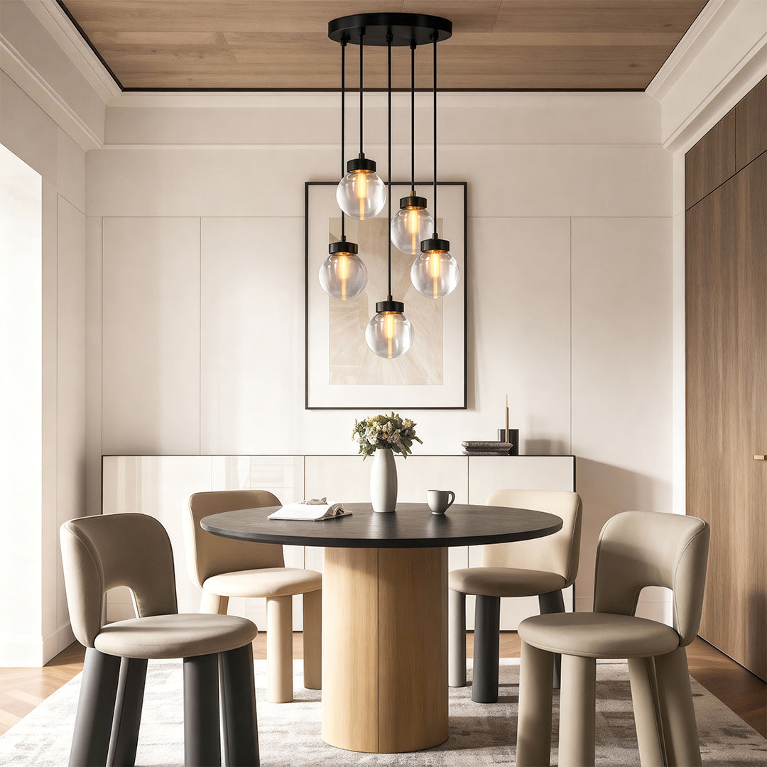 Luxury Copper and Glass Chandelier - Modern Ceiling Light