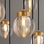 Luxury Copper and Glass Chandelier - Modern Ceiling Light