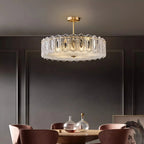 French Luxury Copper Semi Flush Mount Glass Light Fixture