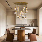 Luxury Copper and Glass Chandelier - Modern Ceiling Light