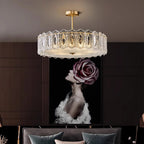 French Luxury Copper Semi Flush Mount Glass Light Fixture
