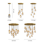 Luxury Copper and Glass Chandelier - Modern Ceiling Light