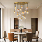 Luxury Copper and Glass Chandelier - Modern Ceiling Light