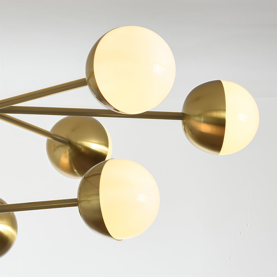 Modern Solid Copper Globe Chandelier Ceiling Light