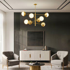 Modern Solid Copper Globe Chandelier Ceiling Light