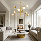Modern Solid Copper Globe Chandelier Ceiling Light