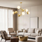 Modern Solid Copper Globe Chandelier Ceiling Light