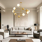 Modern Solid Copper Globe Chandelier Ceiling Light