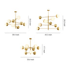 Modern Solid Copper Globe Chandelier Ceiling Light
