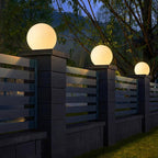 Modern Waterproof White LED Globe Pillar Light for Outdoor Use