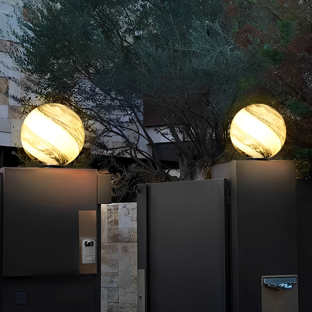 Modern Globe Pillar Light - Stylish Planetary Design for Fencing