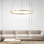 Modern Black LED Ring Chandelier - Aluminum Ceiling Light