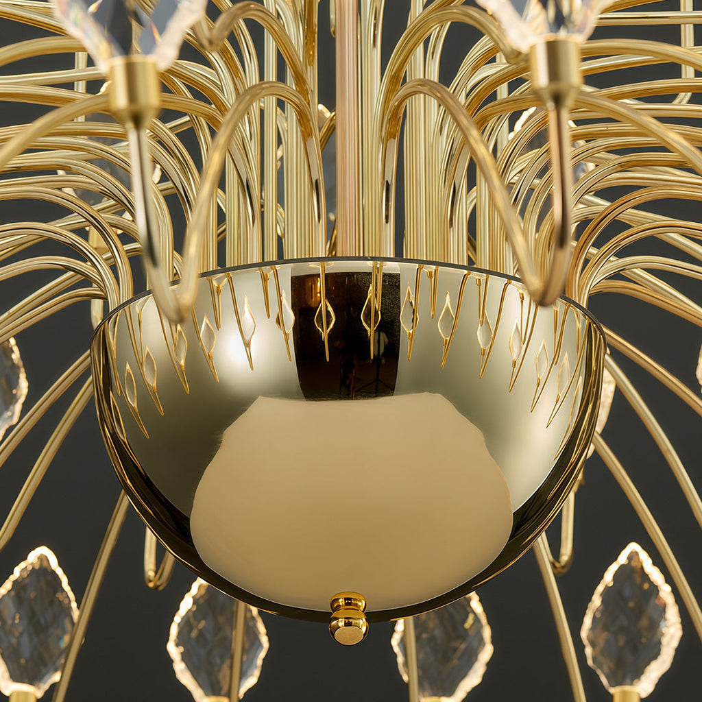 Luxury Gold LED Crystal Chandelier Ceiling Light