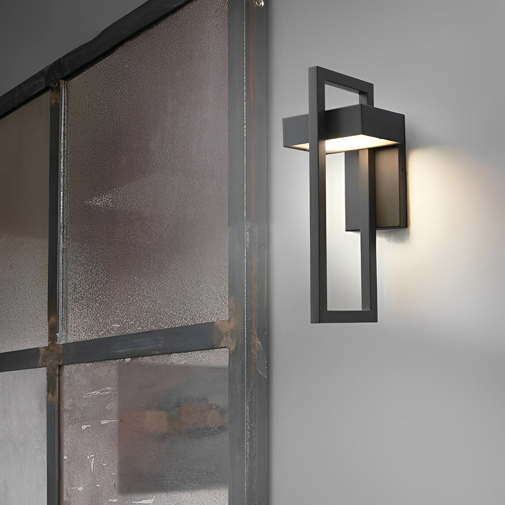 Modern Black Rectangular LED Outdoor Wall Sconce