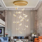 Modern Butterfly Chandelier - Metal and Acrylic Ceiling Light