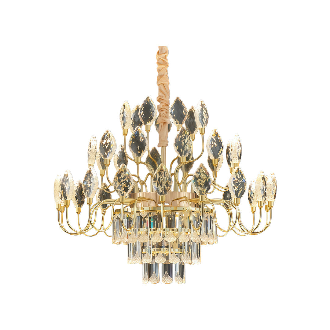 Luxury Gold Crystal LED Chandelier - Elegant Ceiling Light