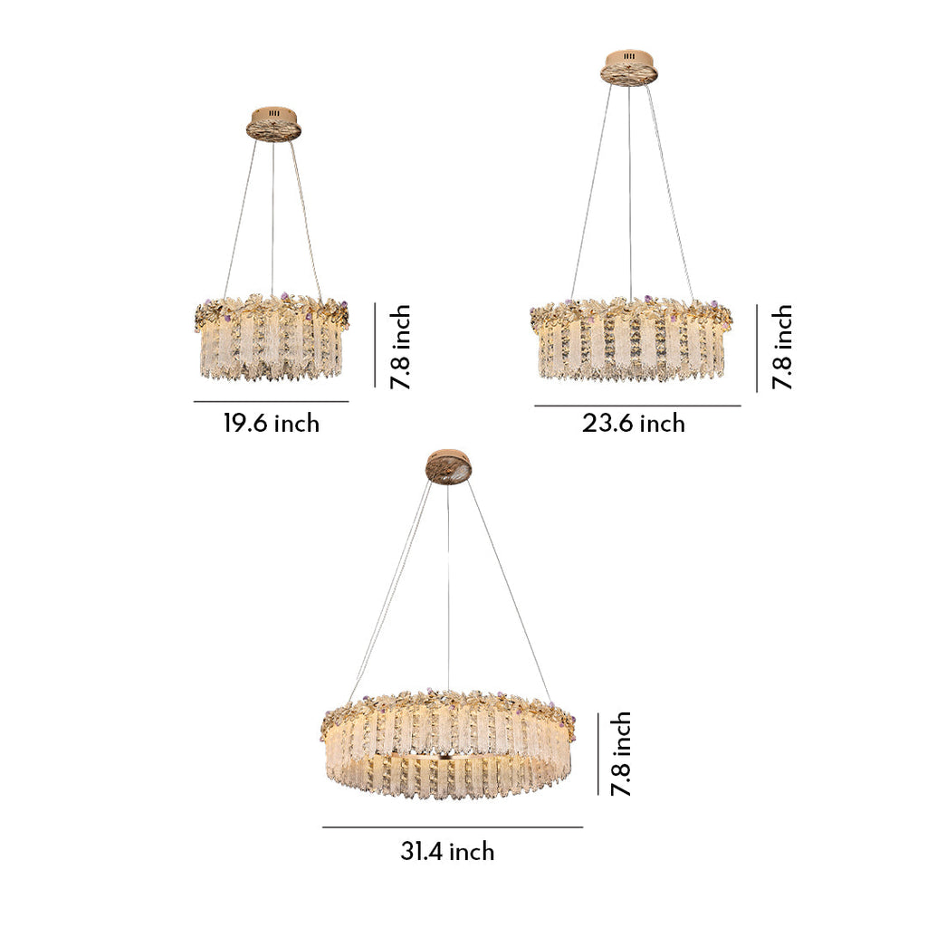 Gold Crystal Chandelier - French Minimalist Ceiling Light