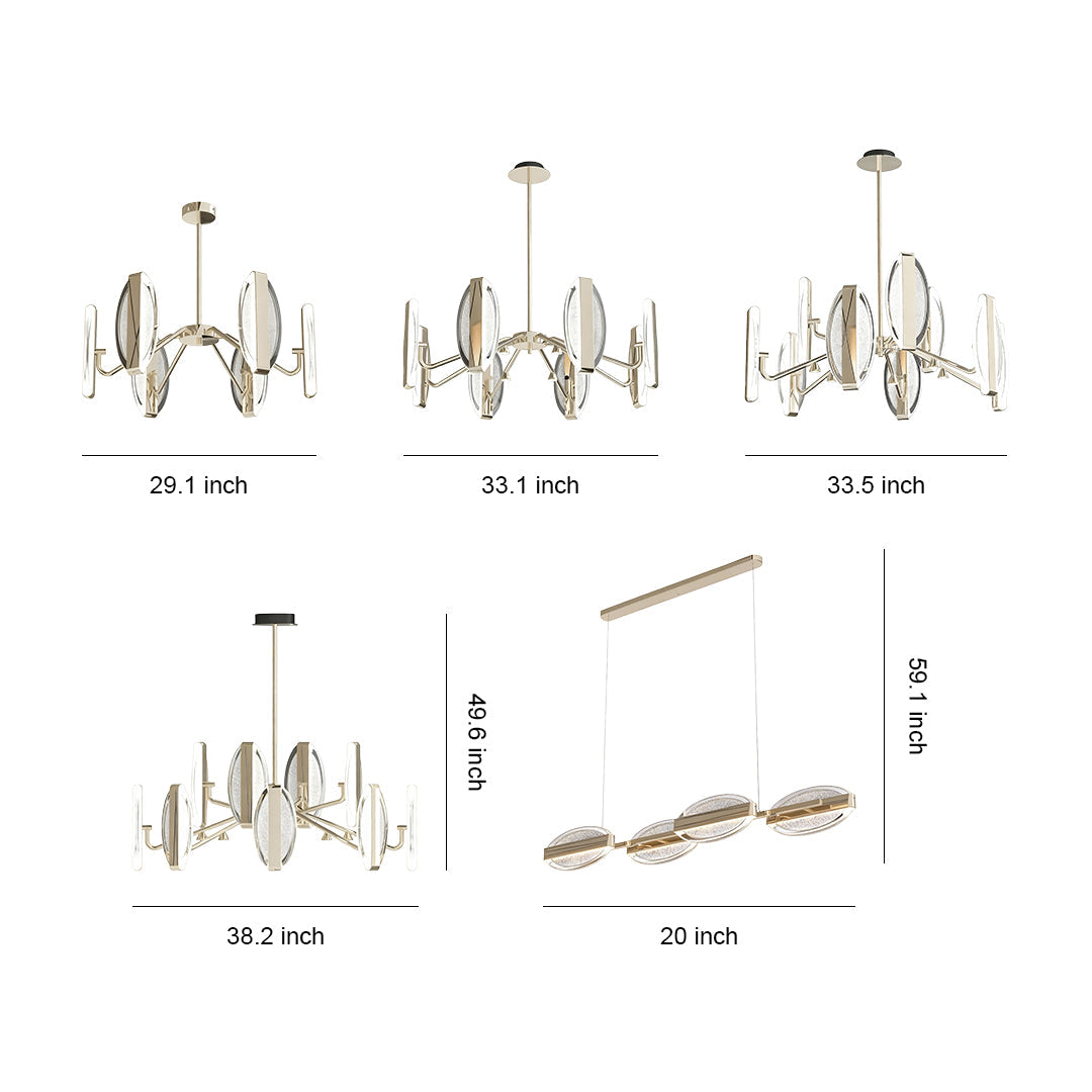 Gold Minimalist Acrylic Chandelier Ceiling Light