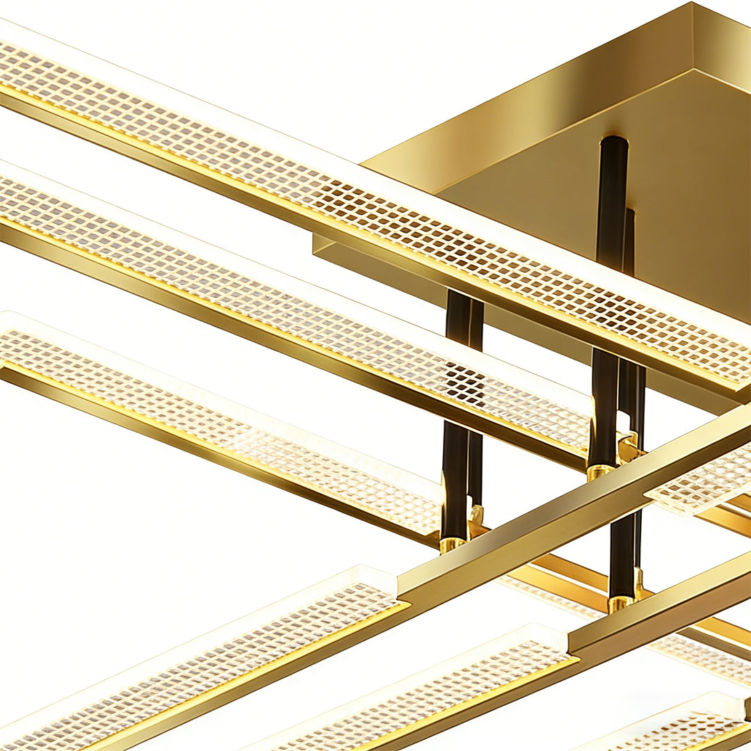 Premium Gold Cross LED Ceiling Light - Elegant Metal Design