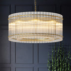 Luxury Iron Chandelier with Glass Lamp Shade - Elegant Ceiling Light