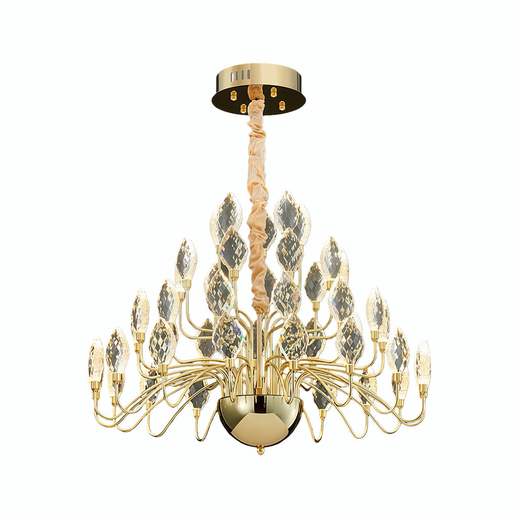 Luxury Gold LED Crystal Chandelier Ceiling Light