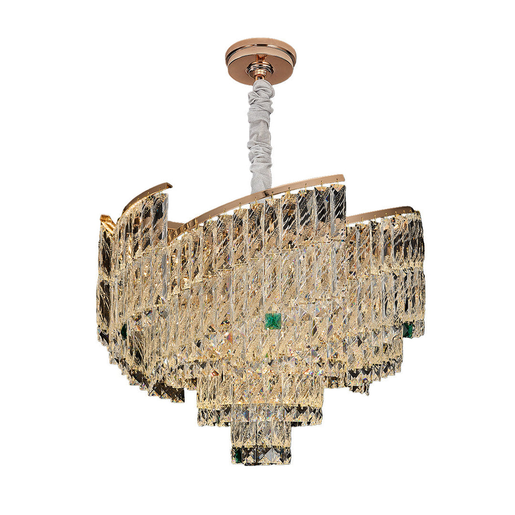 Luxury Crystal Pendant Chandelier - Carbon Steel Ceiling Light
