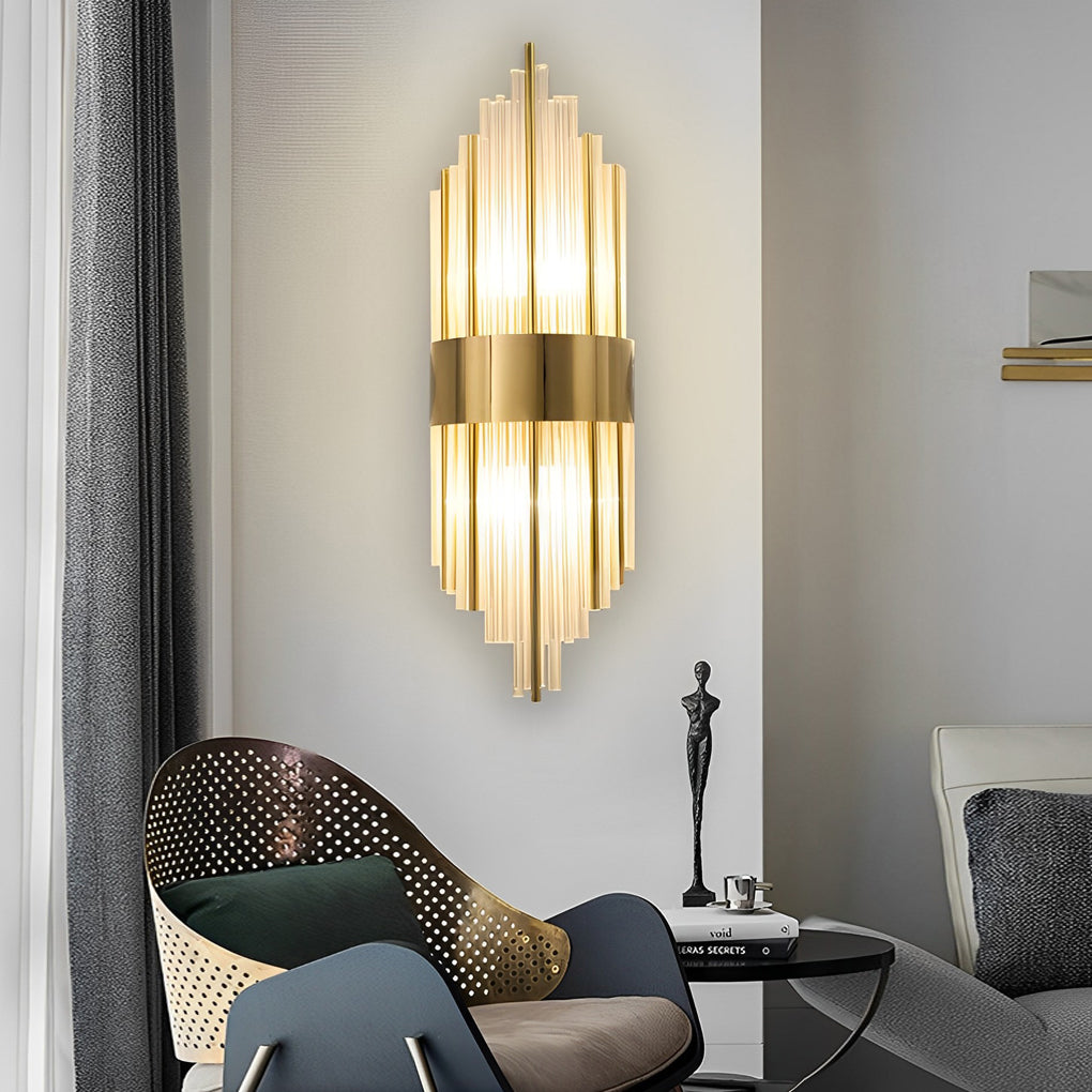 Luxury Gold and Crystal LED Wall Sconces