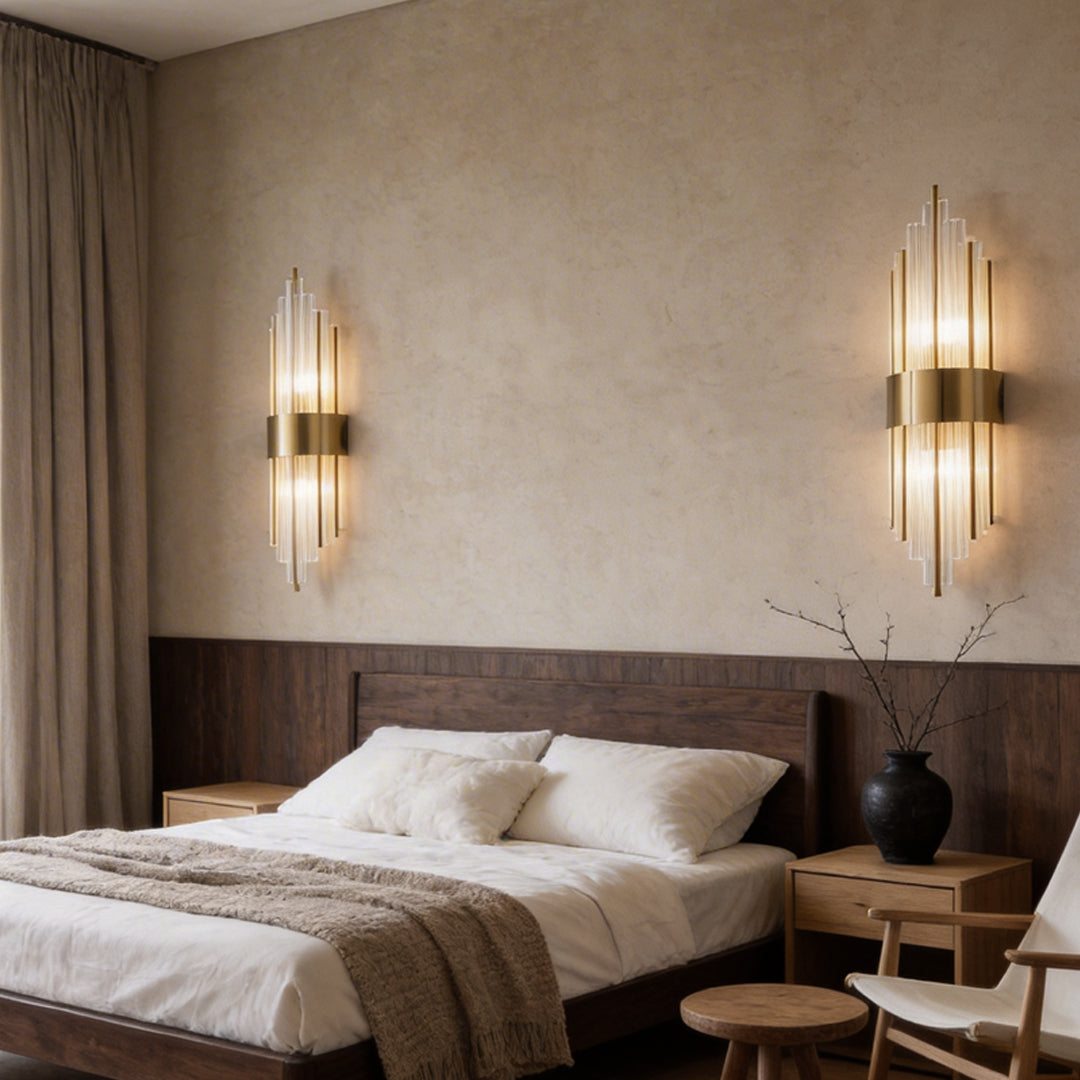 Luxury Gold and Crystal LED Wall Sconces