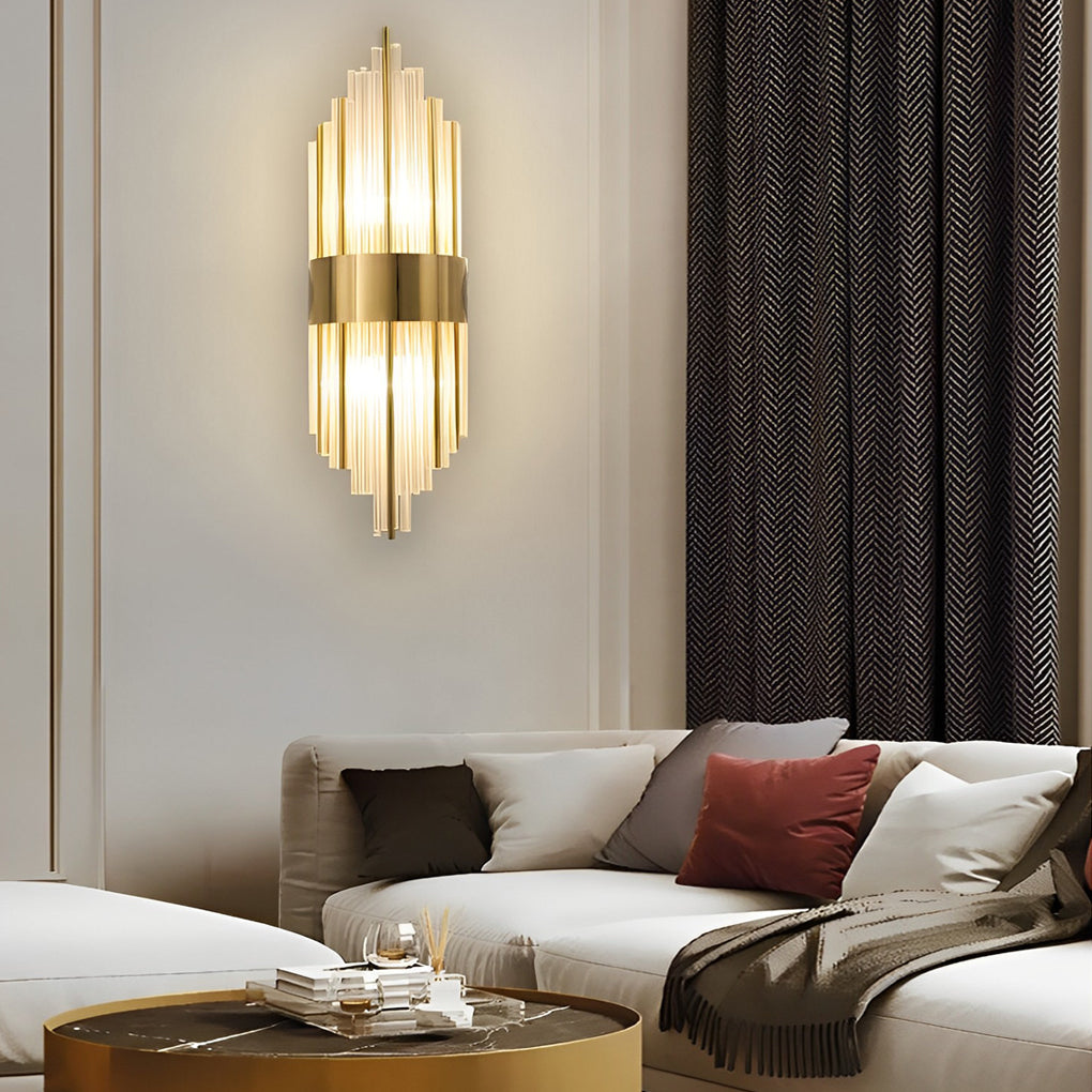 Luxury Gold and Crystal LED Wall Sconces