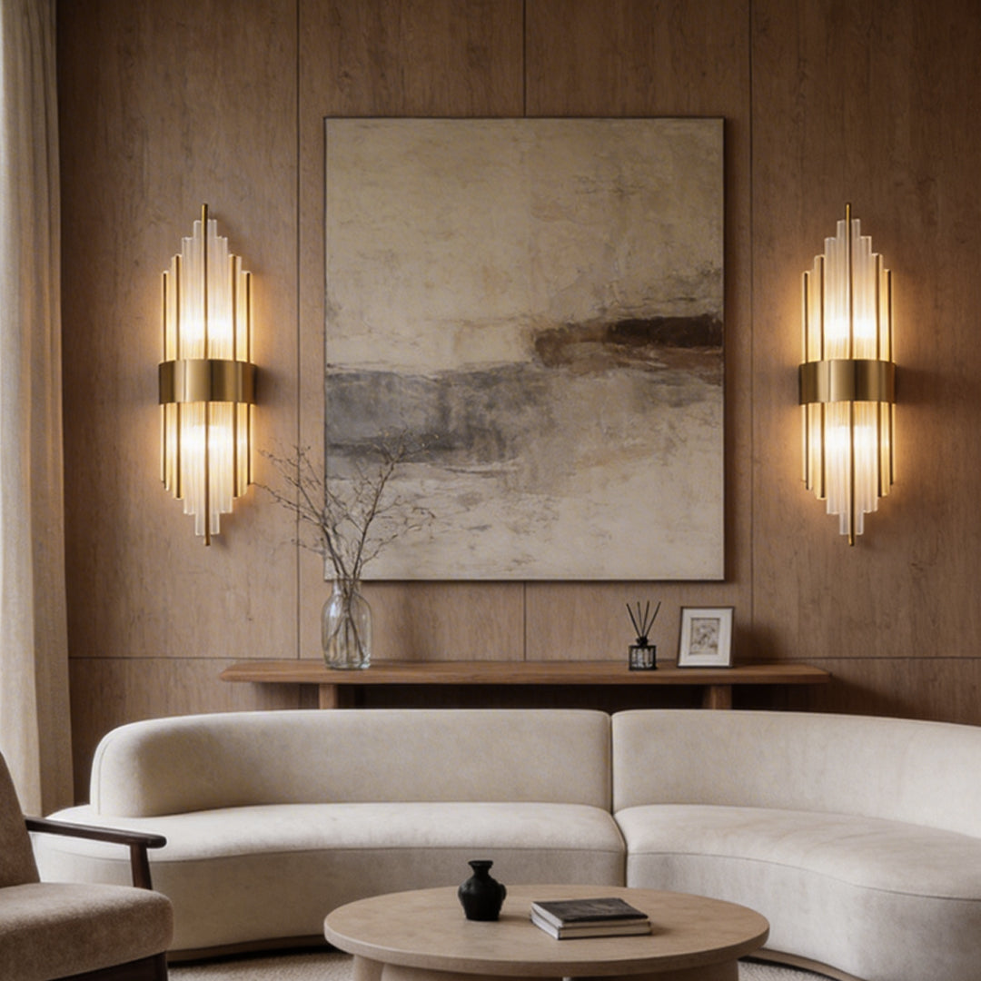 Luxury Gold and Crystal LED Wall Sconces