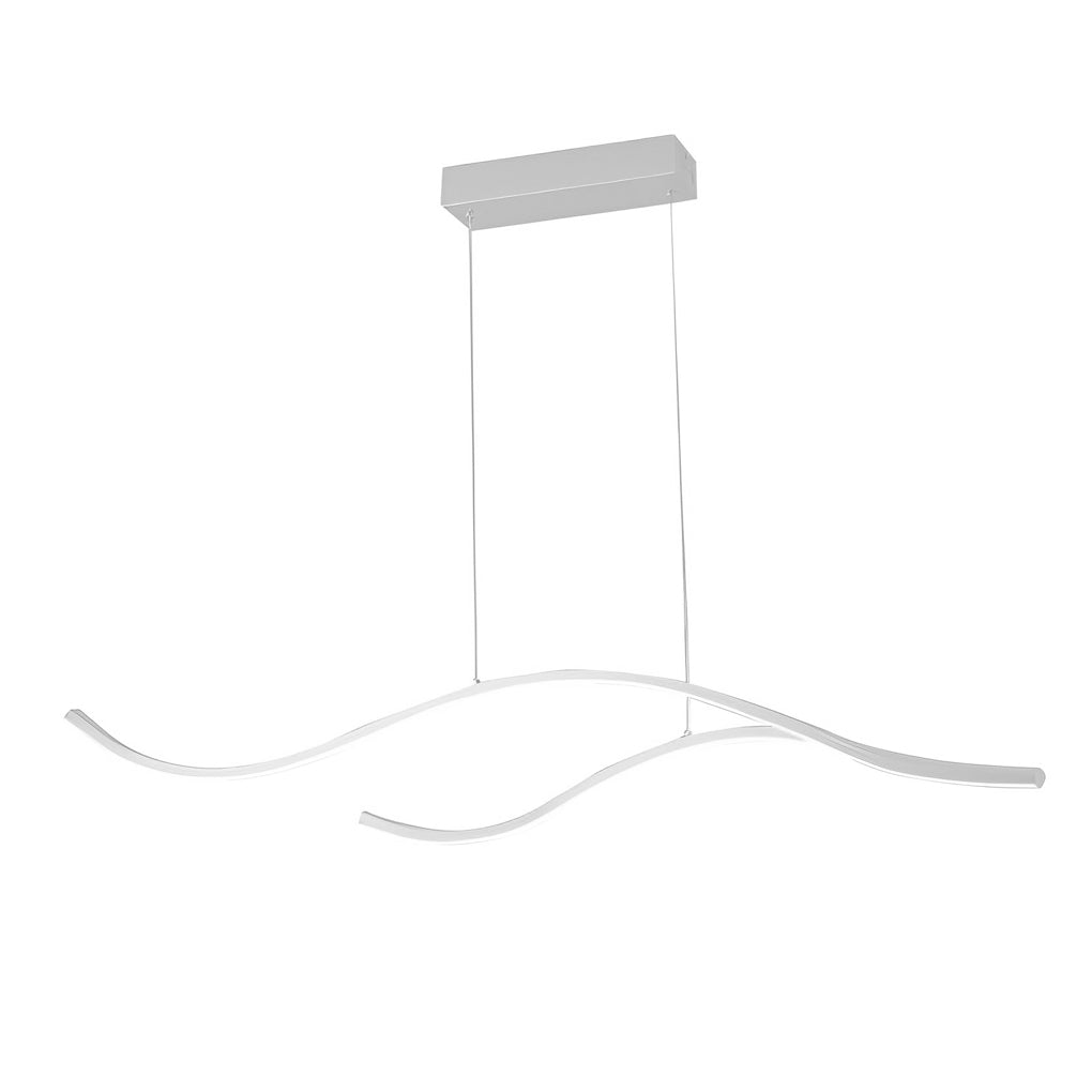 Wavy Curved LED Pendant Light - Modern Metal Ceiling Fixture