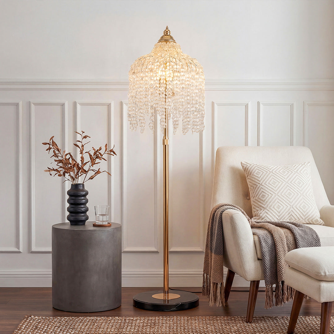 Luxury LED Floor Crystal Lamp - Elegant Home Decor Lighting