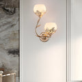 Retro Floral Dual-Light Glass LED Wall Sconces