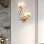 Retro Floral Dual-Light Glass LED Wall Sconces